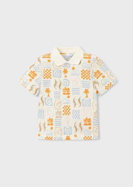 Polo m/c estampado            Nata-peach