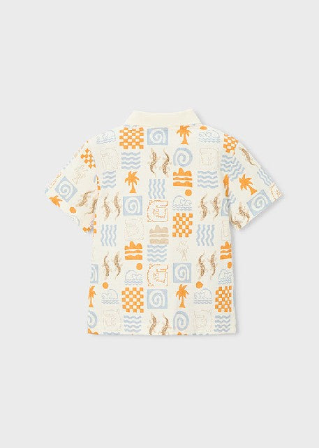 Polo m/c estampado            Nata-peach