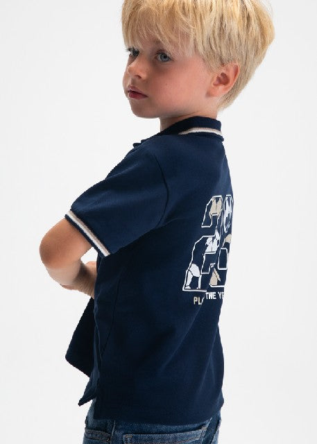 Polo m/c print espalda        Marino