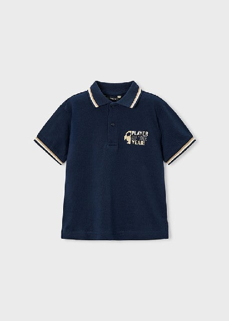 Polo m/c print espalda        Marino