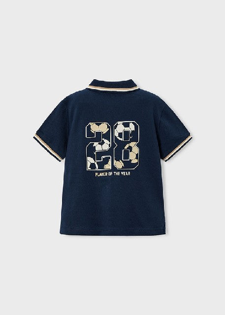 Polo m/c print espalda        Marino
