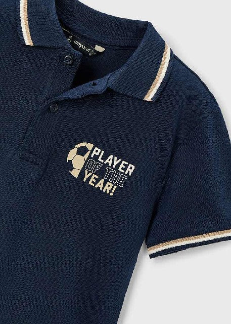 Polo m/c print espalda        Marino