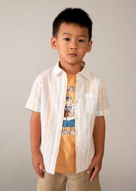 Camisa m/c lino               Peach