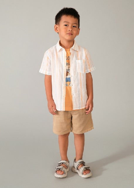 Camisa m/c lino               Peach