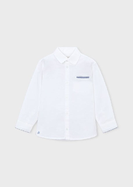 Camisa m/l lino vestir        Blanco