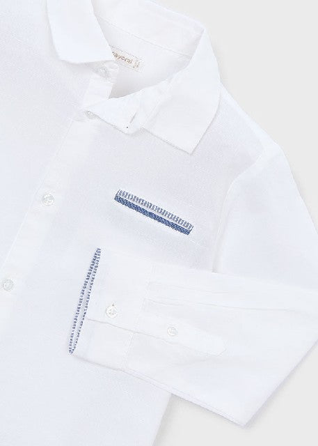 Camisa m/l lino vestir        Blanco