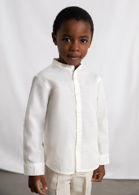Camisa m/l cuello mao lino    Nata