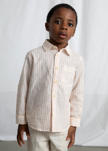 Camisa m/l lino c/camisero    Peach