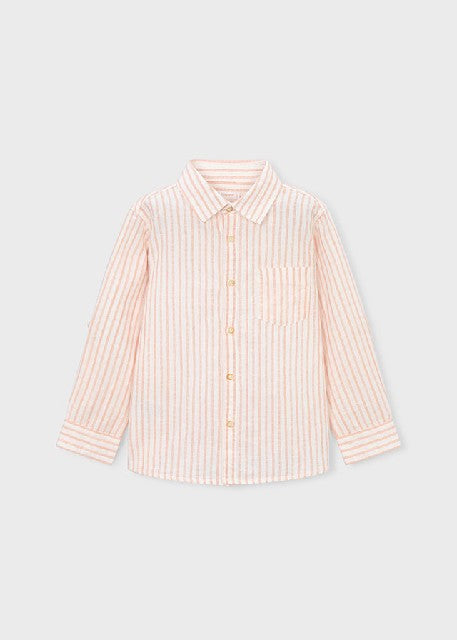 Camisa m/l lino c/camisero    Peach