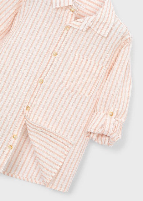 Camisa m/l lino c/camisero    Peach