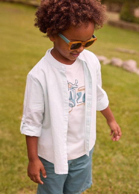 Camisa m/l c/mao rayas        Menta