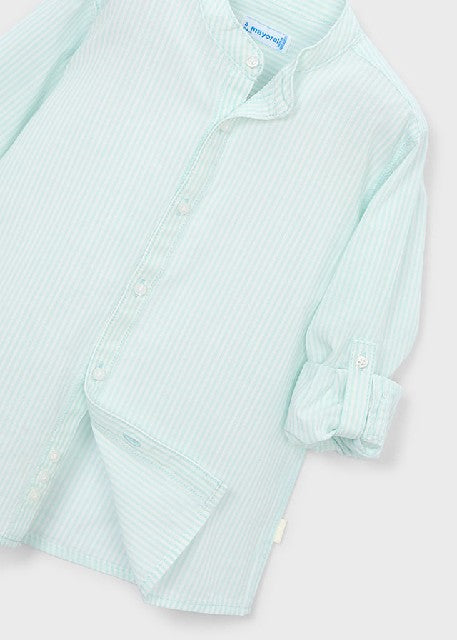 Camisa m/l c/mao rayas        Menta
