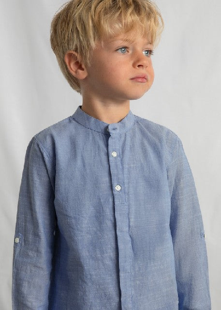 Conj. bermuda lino suiting    Añil