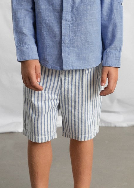 Conj. bermuda lino suiting    Añil