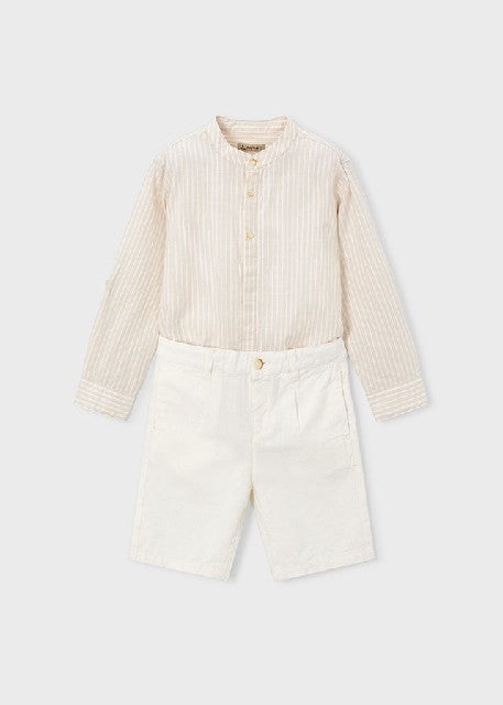 Conj. bermuda lino suiting    Avena