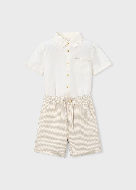 Conj. bermuda lino suiting    Avena