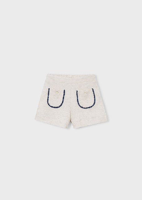 Pantalon corto bolsillos      Lino