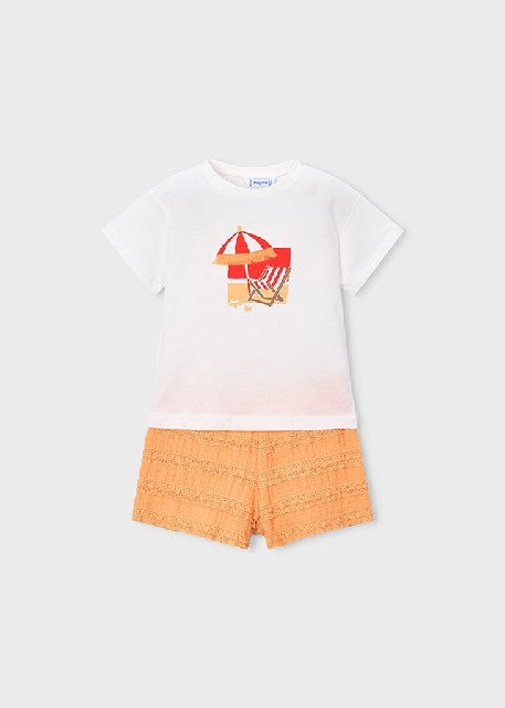 Conj. short punto fantasia    Calabaza