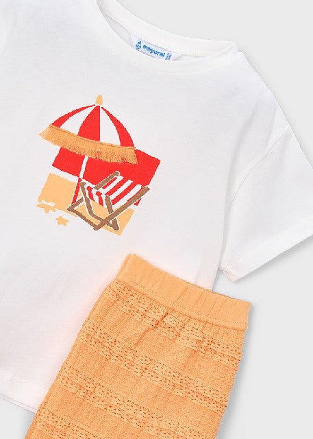 Conj. short punto fantasia    Calabaza