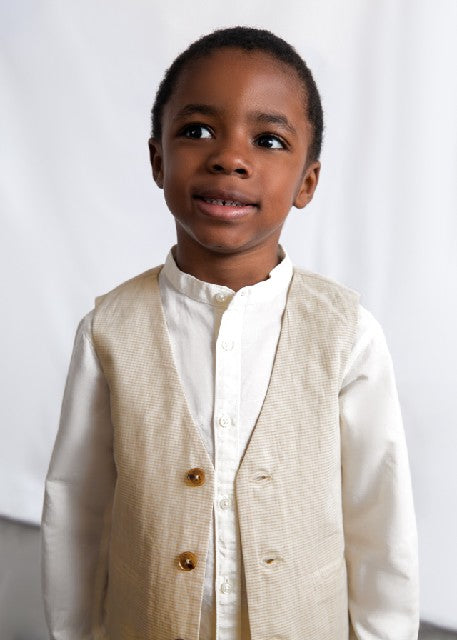 Chaleco lino suiting          Avena