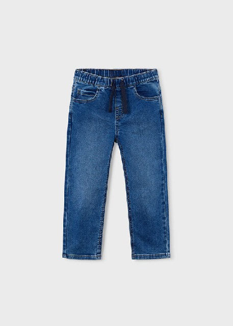 Pantalon soft denim jogger    Medio