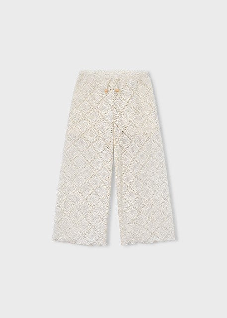 Pantalon largo crochet        Garbanzo