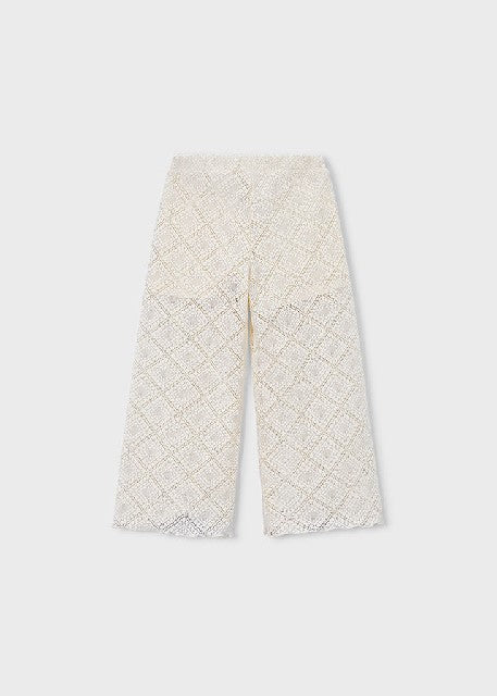 Pantalon largo crochet        Garbanzo