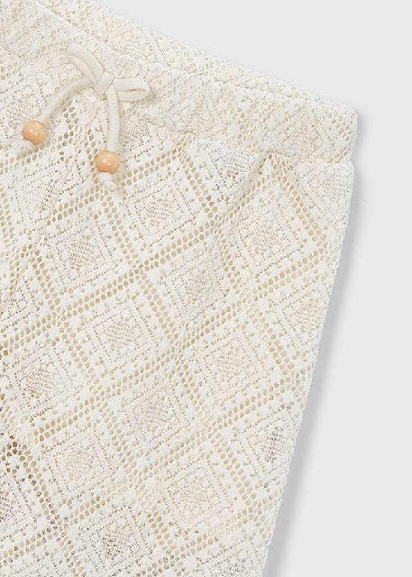 Pantalon largo crochet        Garbanzo
