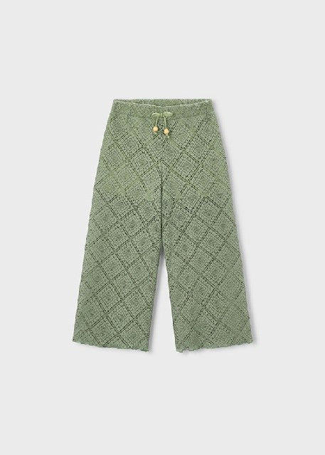 Pantalon largo crochet        Musgo