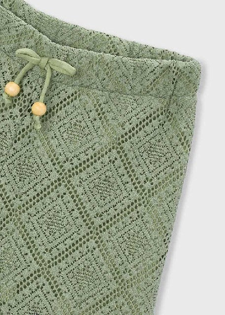 Pantalon largo crochet        Musgo