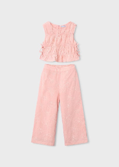 Conj. pantalon largo bordado  Blossom