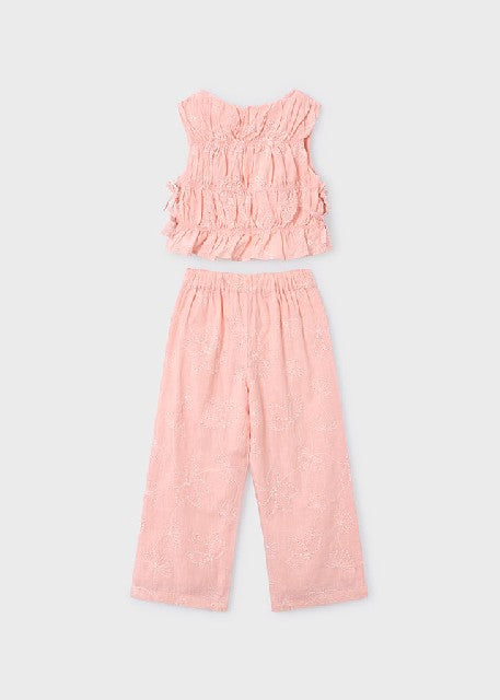 Conj. pantalon largo bordado  Blossom