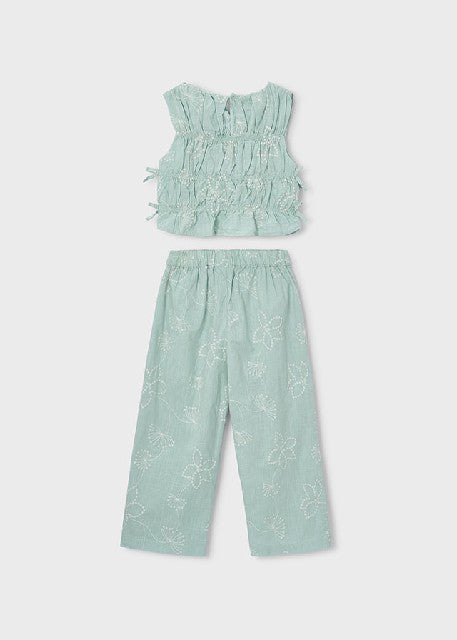 Conj. pantalon largo bordado  Lago