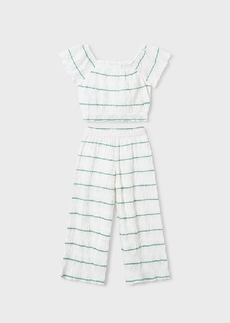 Conj. pantalon largo rayas    Crd-menta