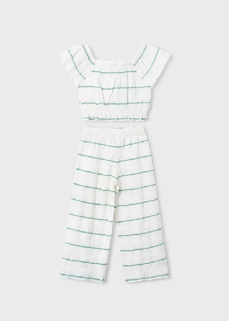 Conj. pantalon largo rayas    Crd-menta
