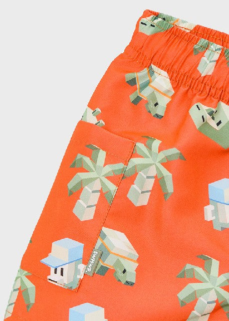 Bañador bermuda estampado     Naranja