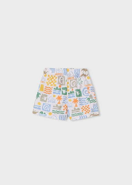 Bañador bermuda estampado     Nata