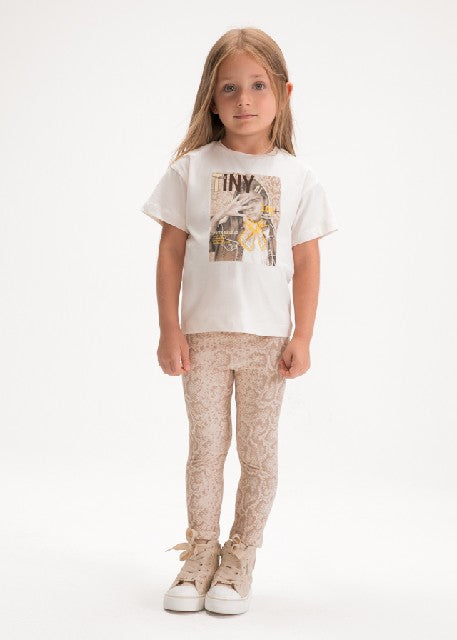Conj. leggings estampado      Beige