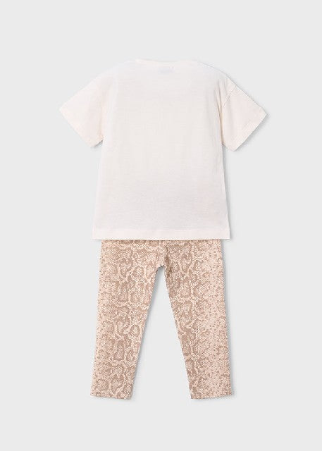 Conj. leggings estampado      Beige