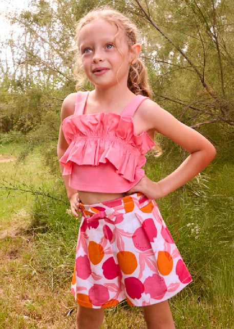 Falda pantalon estampada      Clavel