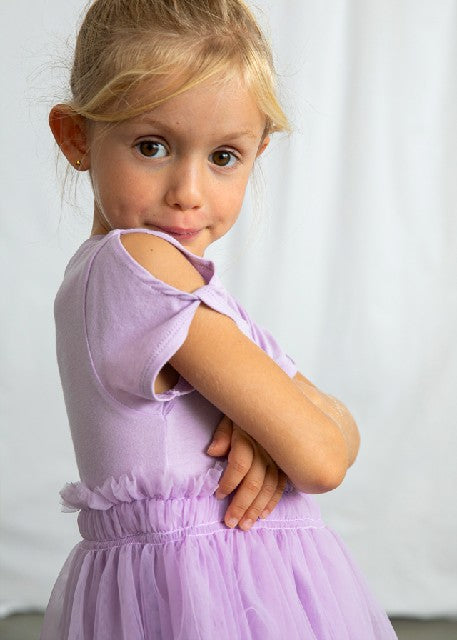Vestido combinado             Malva