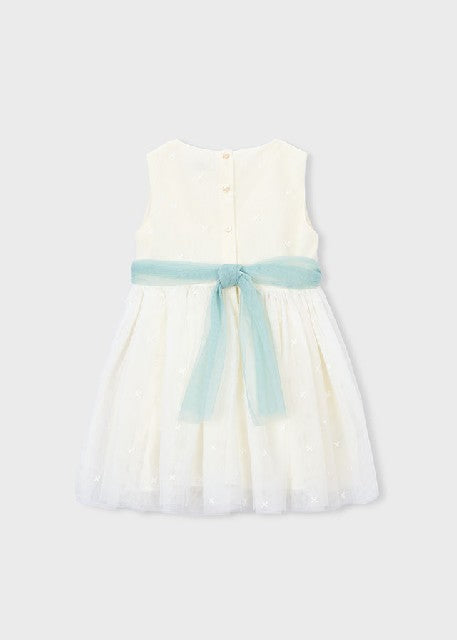 Vestido tul bordado           Crudo