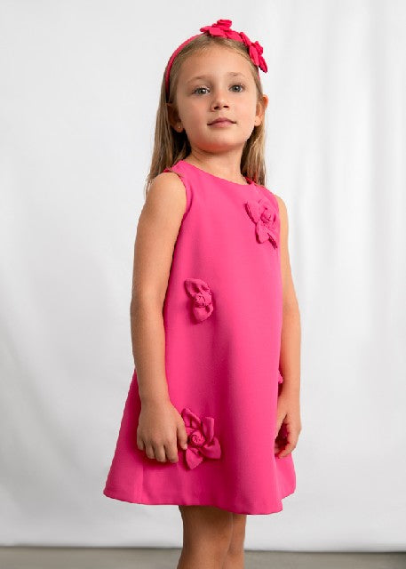 Vestido crepe flores          Clavel