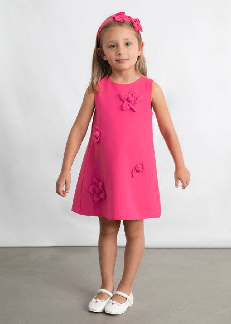 Vestido crepe flores          Clavel