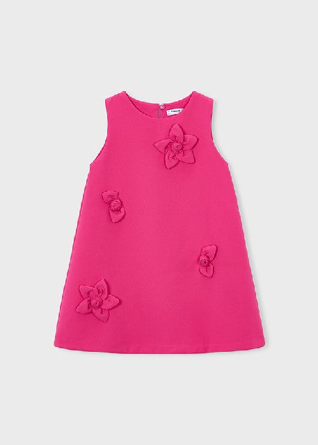 Vestido crepe flores          Clavel