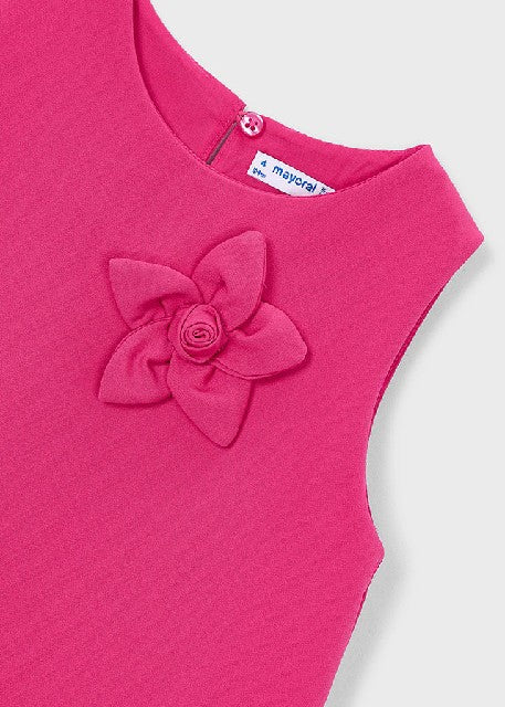 Vestido crepe flores          Clavel