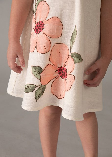 Vestido lino flores           Garbanzo