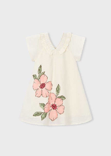 Vestido lino flores           Garbanzo