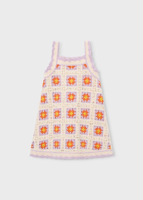 Vestido crochet               Hueso