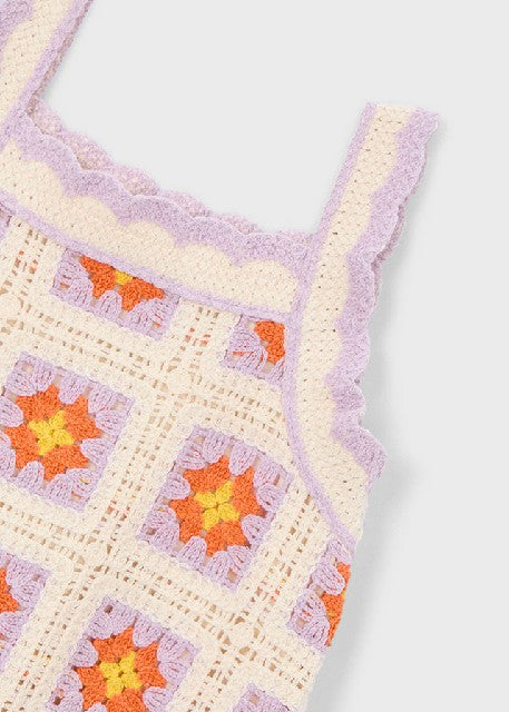 Vestido crochet               Hueso